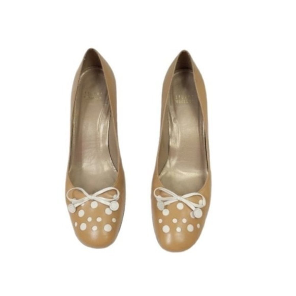 Stuart Weitzman Circle Cut Out Bow Heels 8.5M